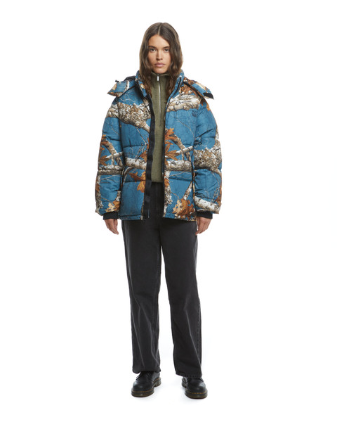 The Very Warm Hooded Puffer Slate Blue Camo Unisex Realtree Jacket | EDGE  Colors