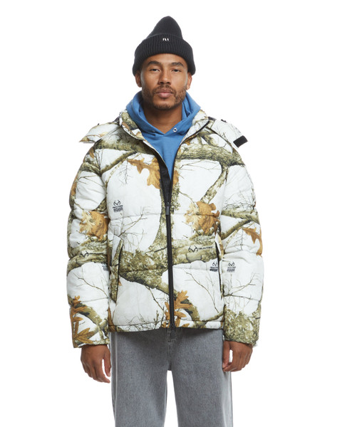 The Very Warm Hooded Puffer Snow Camo Unisex Realtree Jacket | EDGE Colors
