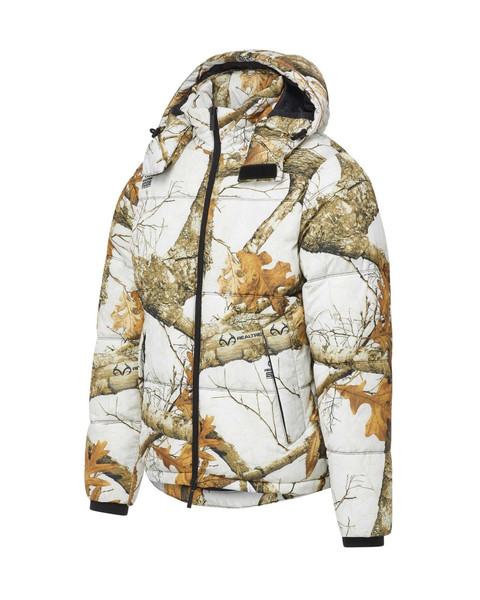 The Very Warm Hooded Puffer Snow Camo Unisex Realtree Jacket | EDGE Colors Realtree Store