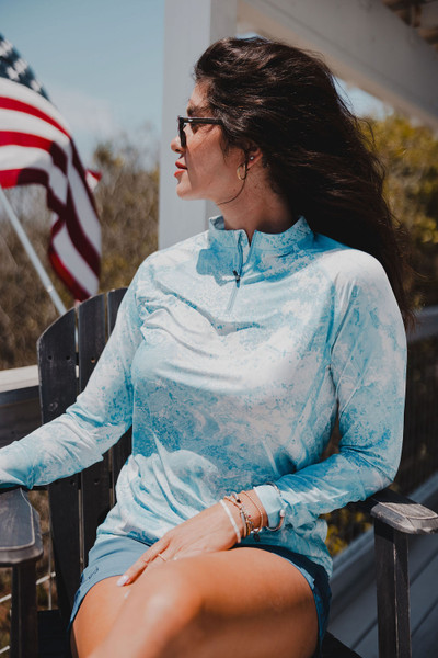 Women's Light Blue Quarter Zip Jacket | Realtree XTREME Colors