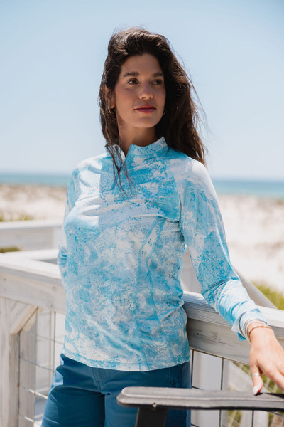 Women's Light Blue Quarter Zip Jacket | Realtree XTREME Colors