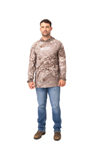 Realtree Fishing Bamboo Men's Long Sleeve Black Hooded Shirt