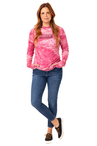 Realtree Fishing Women's Hot Pink Hooded Shirt | XTREME