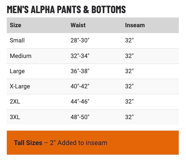 1035220 scentlok pants size chart