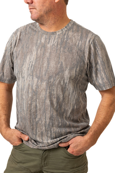 Men's Tri Blend Short Sleeve Crew Neck Camo Shirt in Realtree Legacy