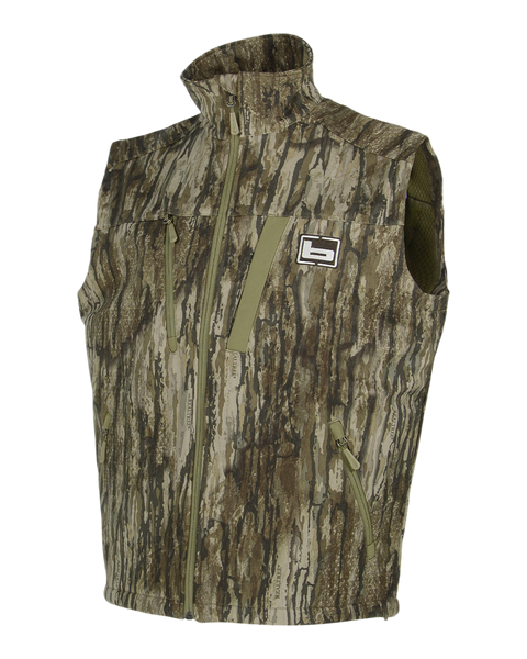 Banded Utility 2.0 camo vest with zip front and chest pockets in Realtree Legacy pattern main.
