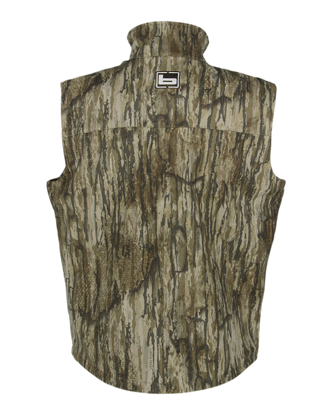Back view of Banded Utility 2.0 camo vest in Realtree Legacy pattern.
