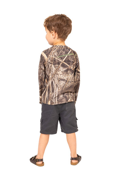 Realtree Toddler Kids Crew Long Sleeve Poly Shirt | MAX-7 BACK. FULL