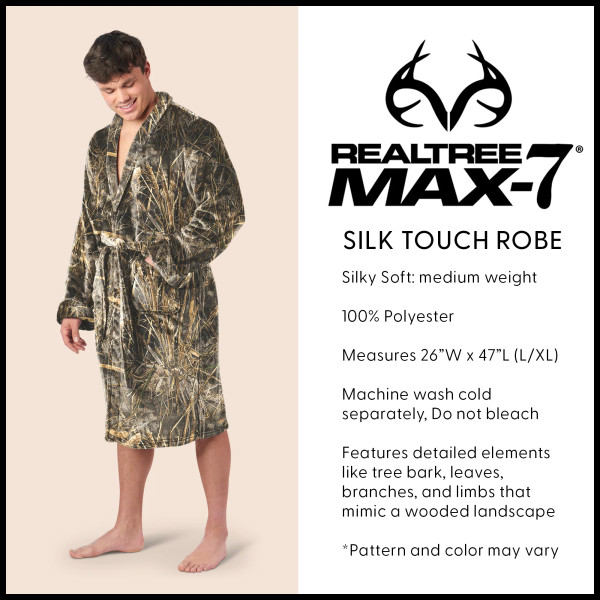 Northwest Men’s Silk Touch Camo Robe in Realtree MAX-7