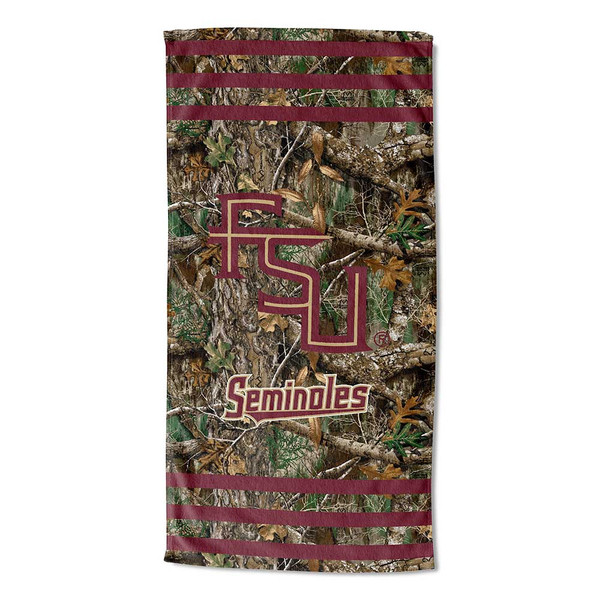 Northwest NCAA Florida State Seminoles Camo Beach Towel in Realtree EDGE