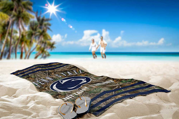 Northwest NCAA Penn State Nittany Lions Camo Beach Towel in Realtree EDGE