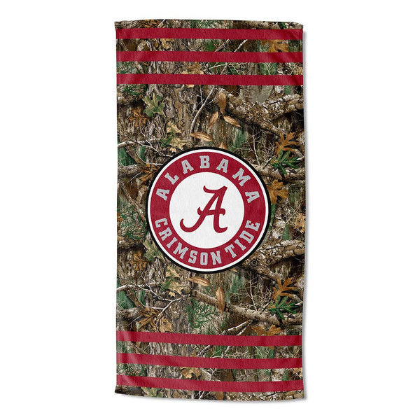 Northwest NCAA Alabama Crimson Tide Camo Beach Towel in Realtree EDGE
