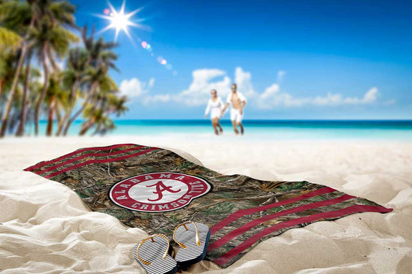 Northwest NCAA Alabama Crimson Tide Camo Beach Towel in Realtree EDGE