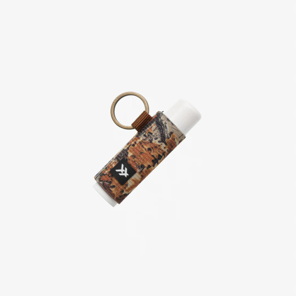 Thread camo lip balm holder in Realtree Advantage Classic with key ring attachment and fabric sleeve main