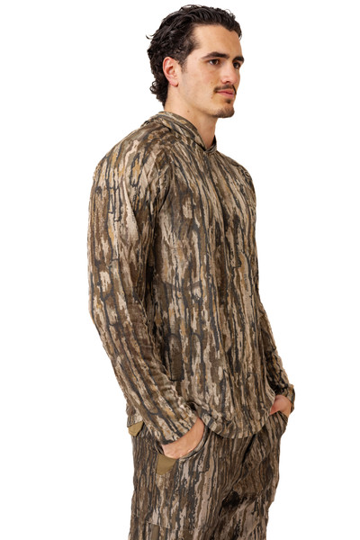 Men's Bamboo Long Sleeve Hooded Camo Shirt in Realtree Legacy