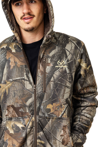 Men's High Pile Camo Jacket in Realtree Hardwoods 