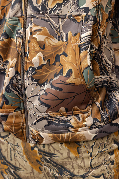Pocket detail on Men’s high pile camo jacket in Realtree Advantage Classic
