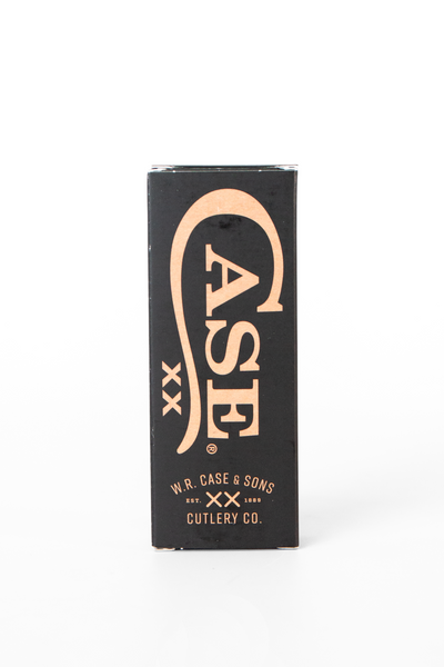 Packaging detail showing Case XX Tested branding on collectible knife box