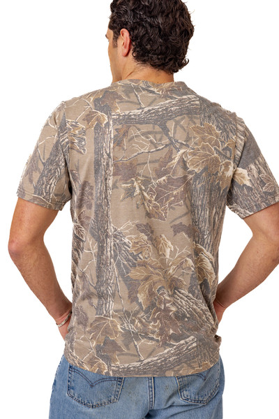 Men's Tri Blend Short Sleeve Crew Neck Camo Shirt in Realtree Xtra Grey 