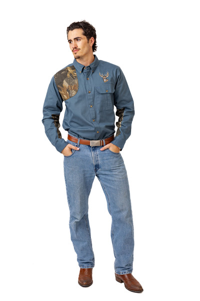 Men's Icon Button Down Camo Shooting Shirt in Realtree Hardwoods 