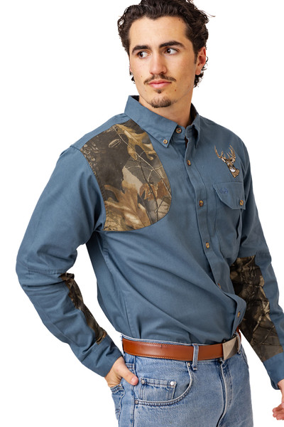 Men's Icon Button Down Camo Shooting Shirt in Realtree Hardwoods 