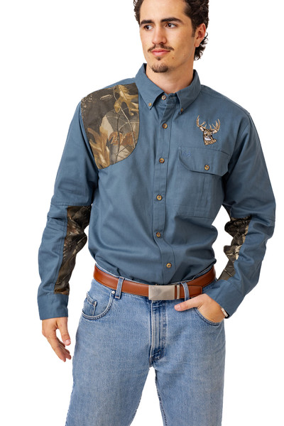 Men's Icon Button Down Camo Shooting Shirt in Realtree Hardwoods 