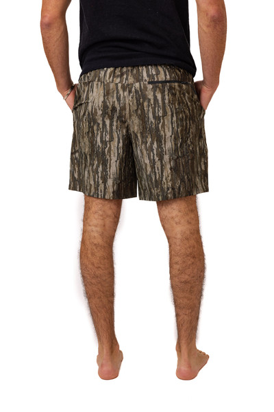 Back view of men’s Realtree Legacy shorts with rear zip pocket detail.