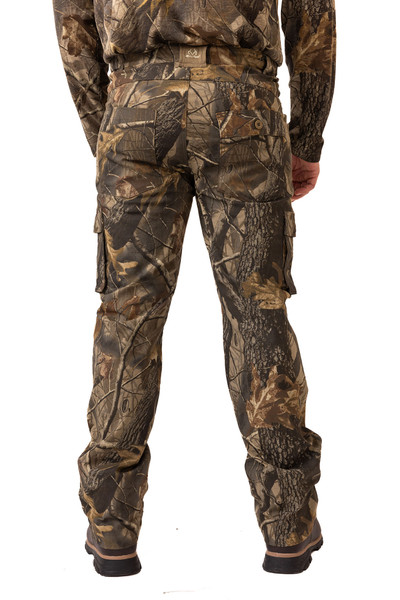 Back view of Men's Realtree Hardwoods camo 6-pocket hunting pants.