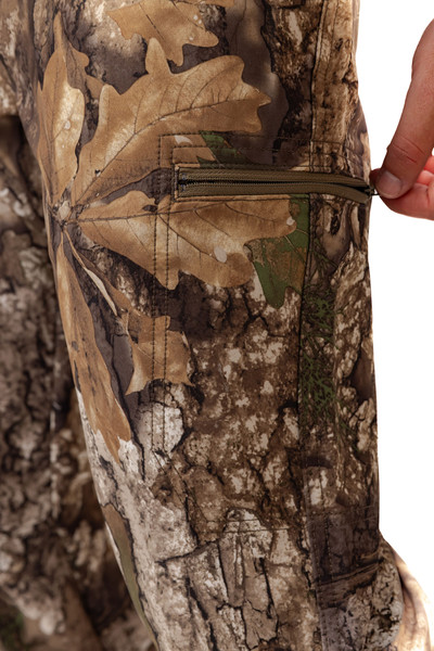 Zipper detail close-up showing secure pocket construction.