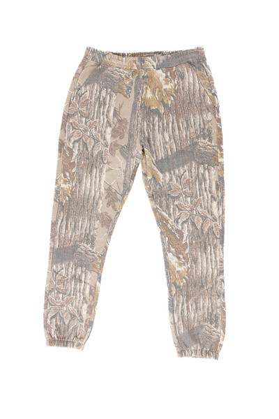 Men's Realtree Xtra Grey camo sweatpants with elastic waistband and tapered leg design.
