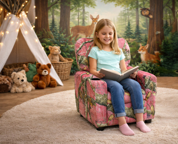 Sutton Home Fashions Kids Recliner Camo Chair Realtree EDGE Pink