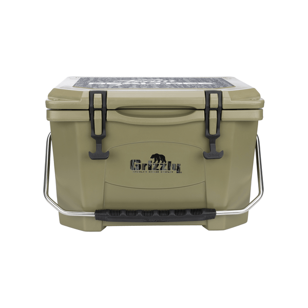 Grizzly Coolers 20 Qt Camping Cooler in Ranger Green - Original Pattern second