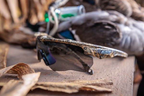 ESS Eye Pro Crossblade NARO Camo Frame Sunglasses w/Clear, Gray & Hi-Def Copper Lenses | Realtree MAX-7