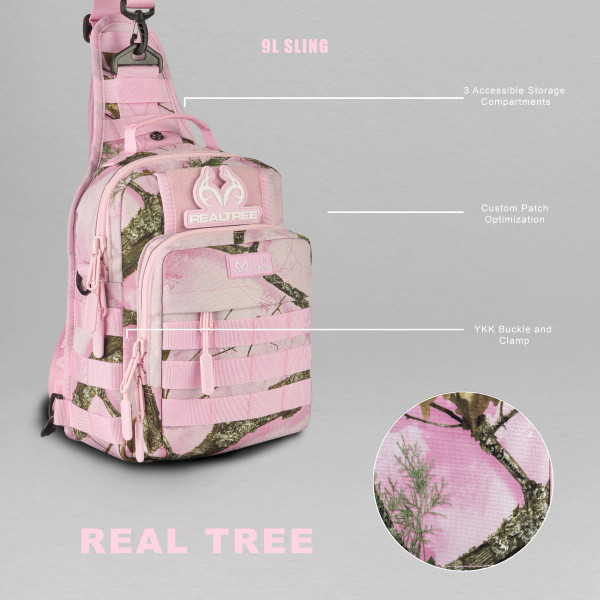 WOLFpak 9L Flushing Pink Camo Tactical Sling Bag | Realtree APX Colors