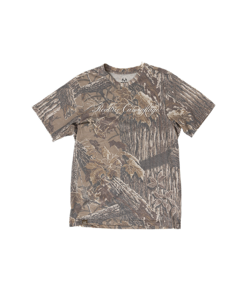 Unisex Realtree Camouflage White Vintage Script Faded Camo Shirt | Realtree Xtra Grey