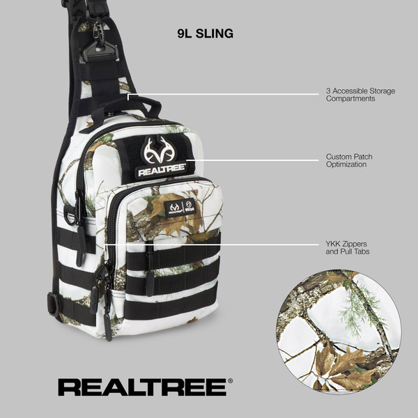 WOLFpak 9L Tactical Camo Sling Bag | Realtree APX Snow