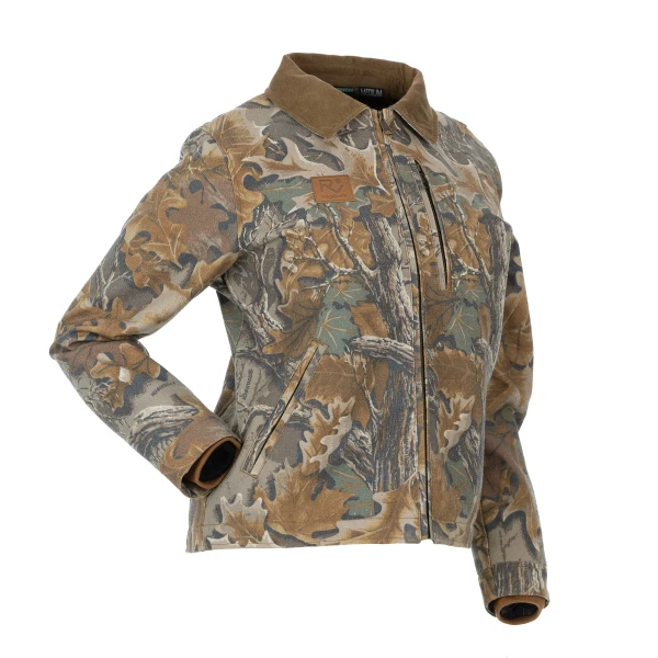 Ridge and Vale Women's Vintage Camo Carpenter Jacket in Realtree Advantage Classic