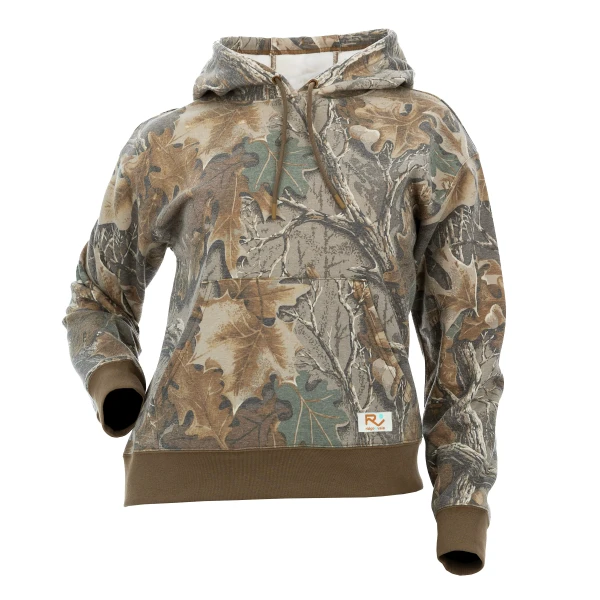 Ridge and Vale Women's Vintage Faded Camo Hoodie in Realtree Advantage Classic