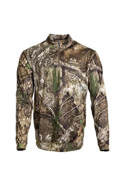 Men's Quarter Zip Performance Long Sleeve Camo Shirt | Realtree APX