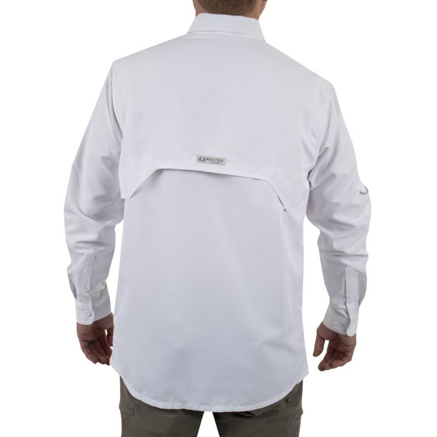  Staghorn Realtree Long Sleeve Button Down Fishing Shirt, White,  S : Clothing, Shoes & Jewelry