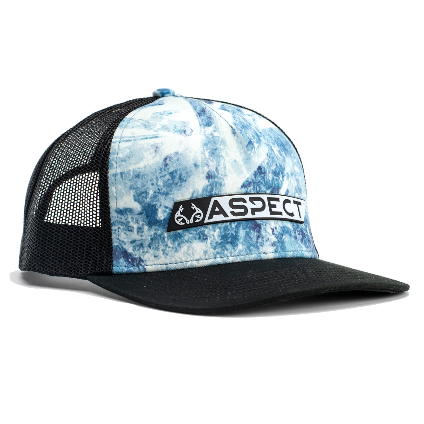 Realtree Aspect Sky Blue Fishing Mesh Back Hat, Size: One Size