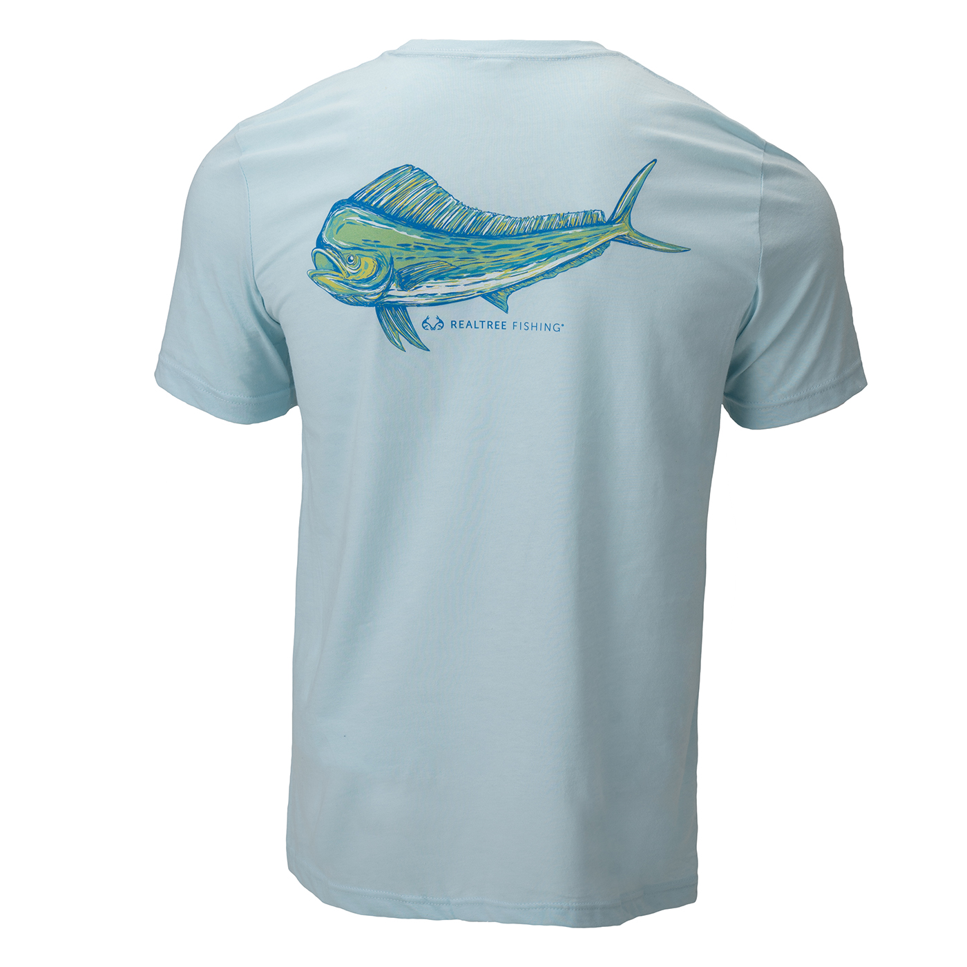 Realtree Men's Fishing Dolphinfish Short Sleeve Shirt, Size: XL, Blue