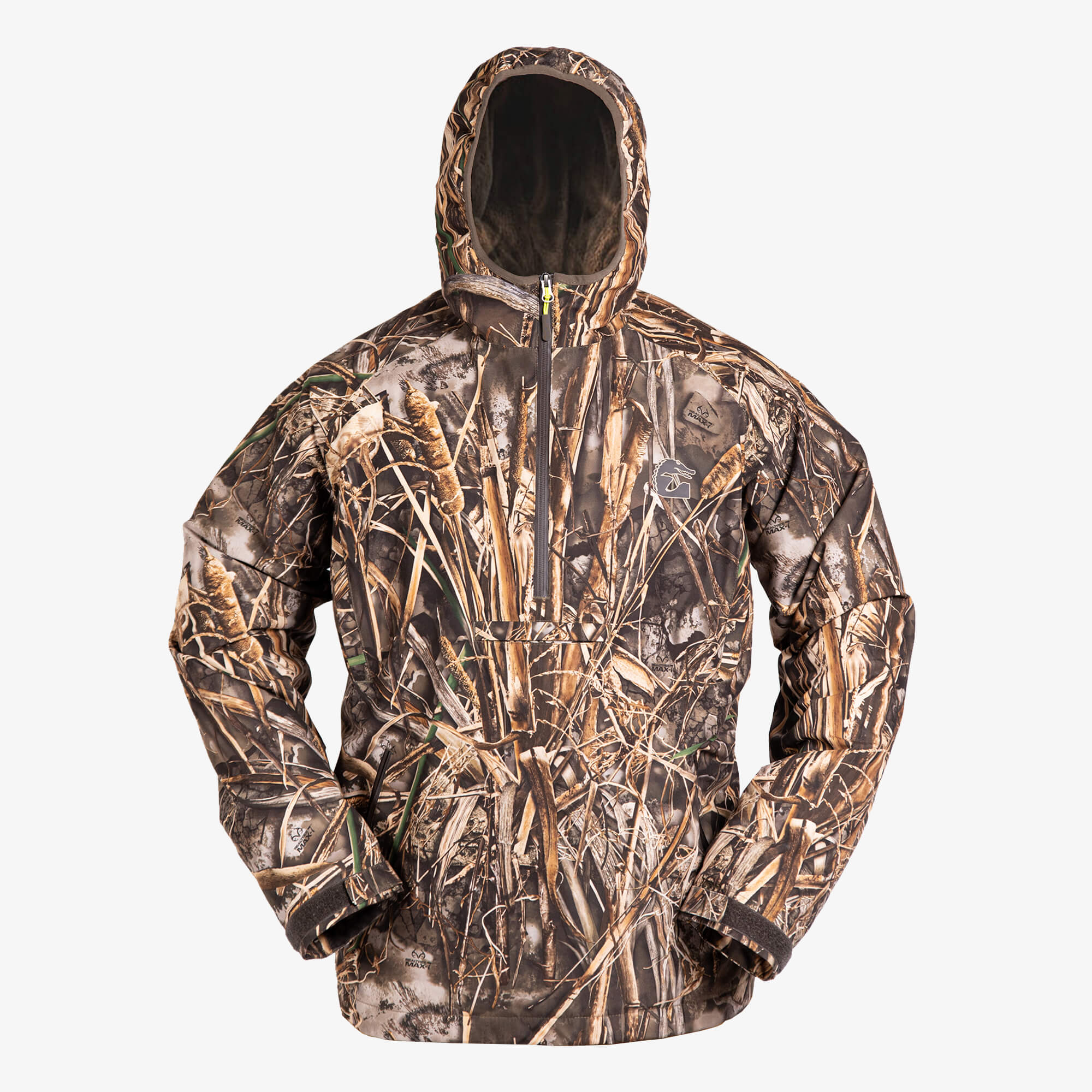 Gator Waders Waterproof 1/2 Zip Bog Hoodie Mens Realtree MAX-7