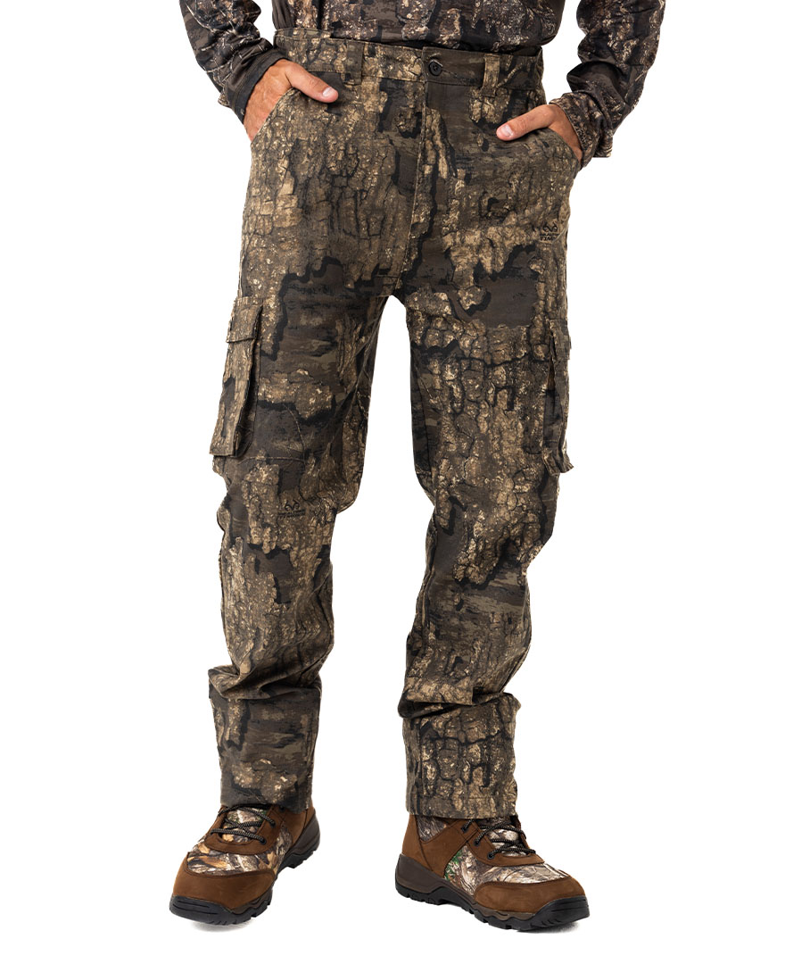 Realtree Camo Hunting Men's 6 Pocket Pants | Timber Camo | Size M, Size: Medium, Green
