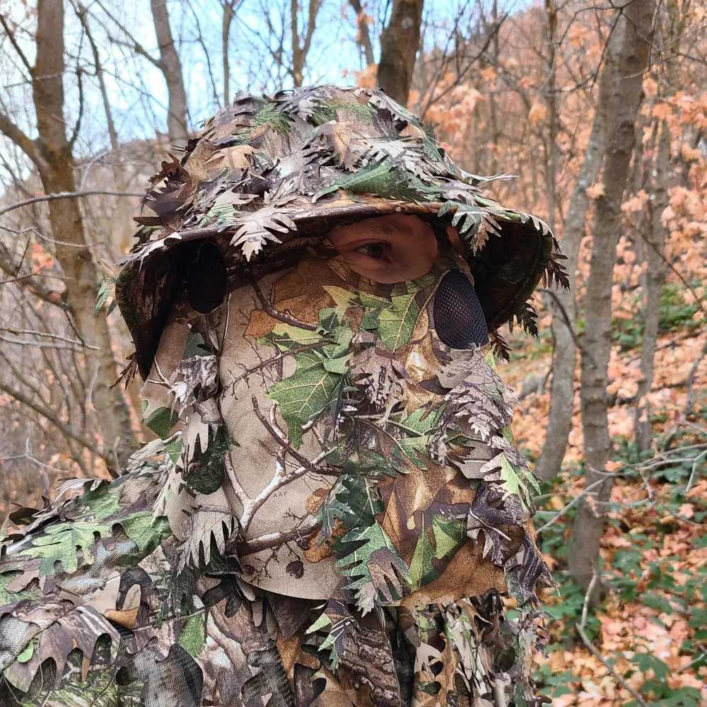 QuikCamo 2-in-1 Leafy Face Mask and Bucket Hat