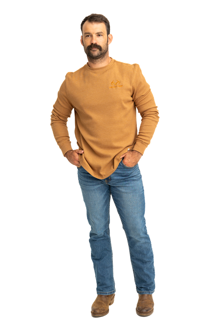 Realtree Men's Highwayman Brown Work Thermal Long Sleeve Shirt