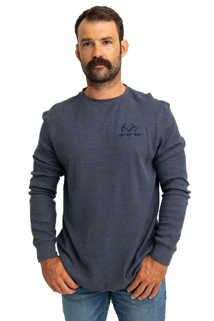 Realtree Men's Highwayman Navy Work Thermal Long Sleeve Shirt, Size: XL, Blue