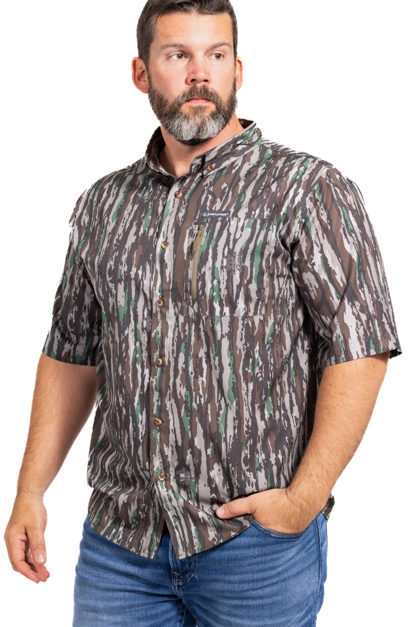 Realtree Button Down Short Sleeve Men's Poly Shirt | Original