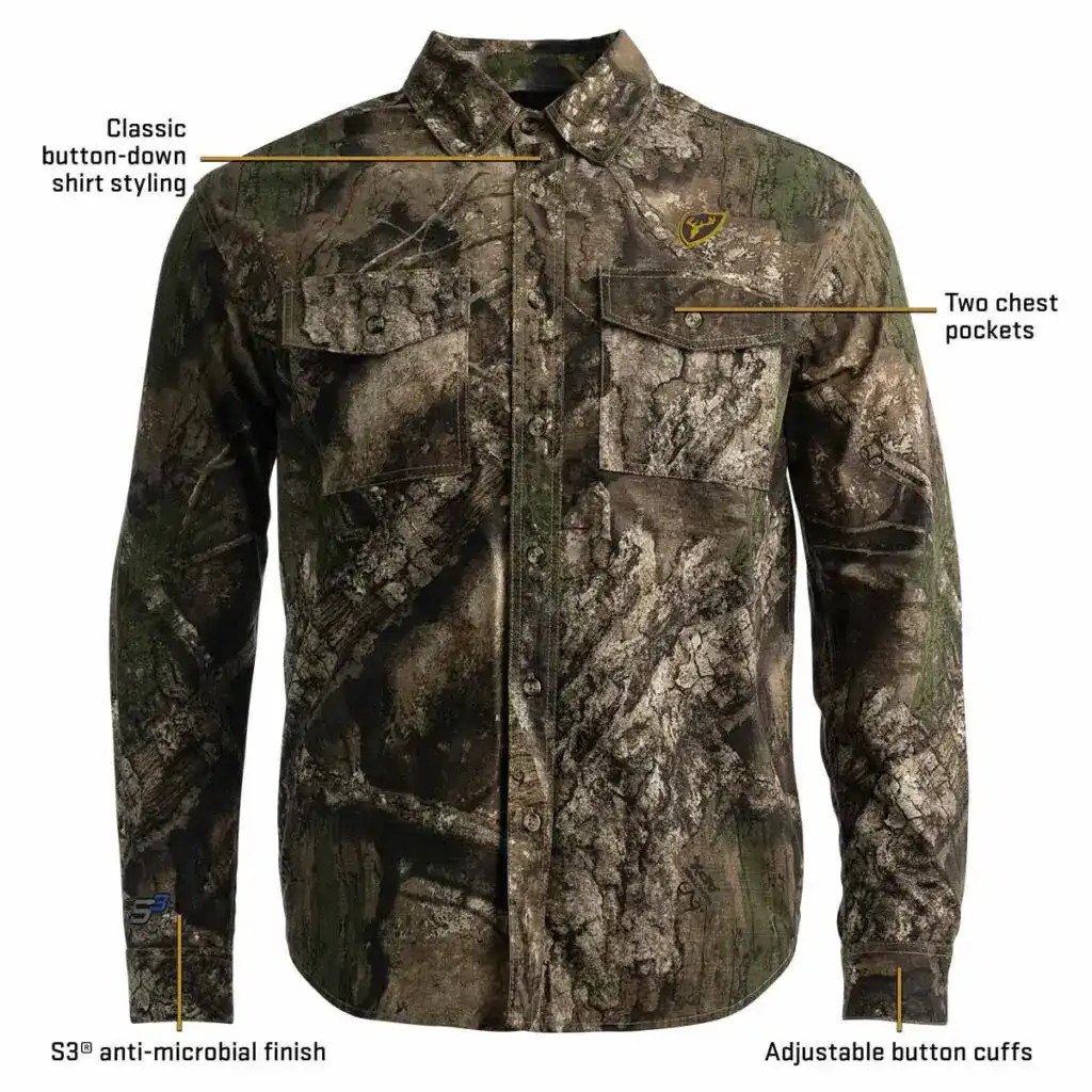 Blocker Outdoors Men's Shield Series Fused Cotton Button-Up Shirt, Medium, RT Excape, image size:1024x1024