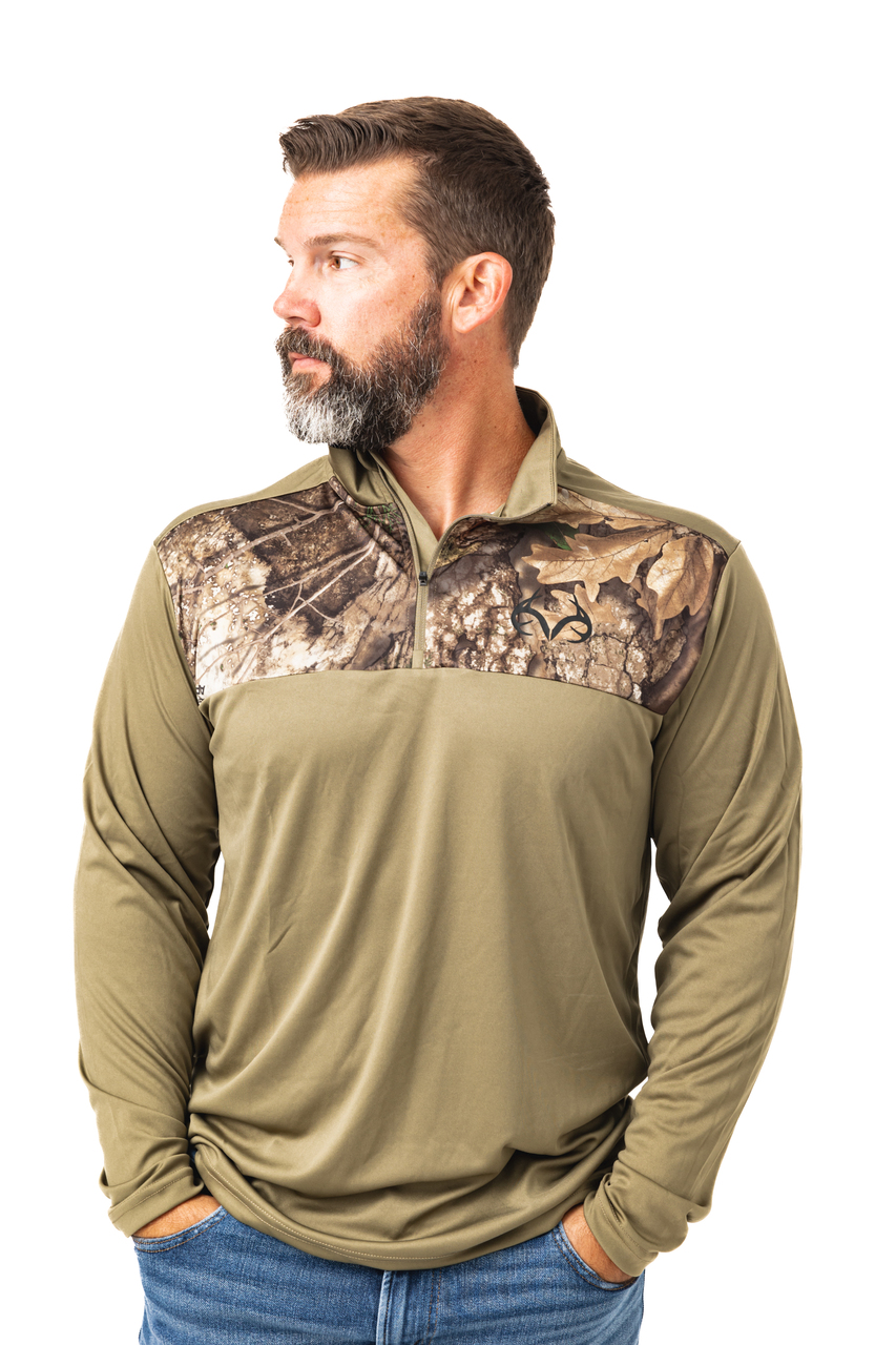 Chemise Realtree Camouflage Homme Manches Longues 1/4 Zip Taille M